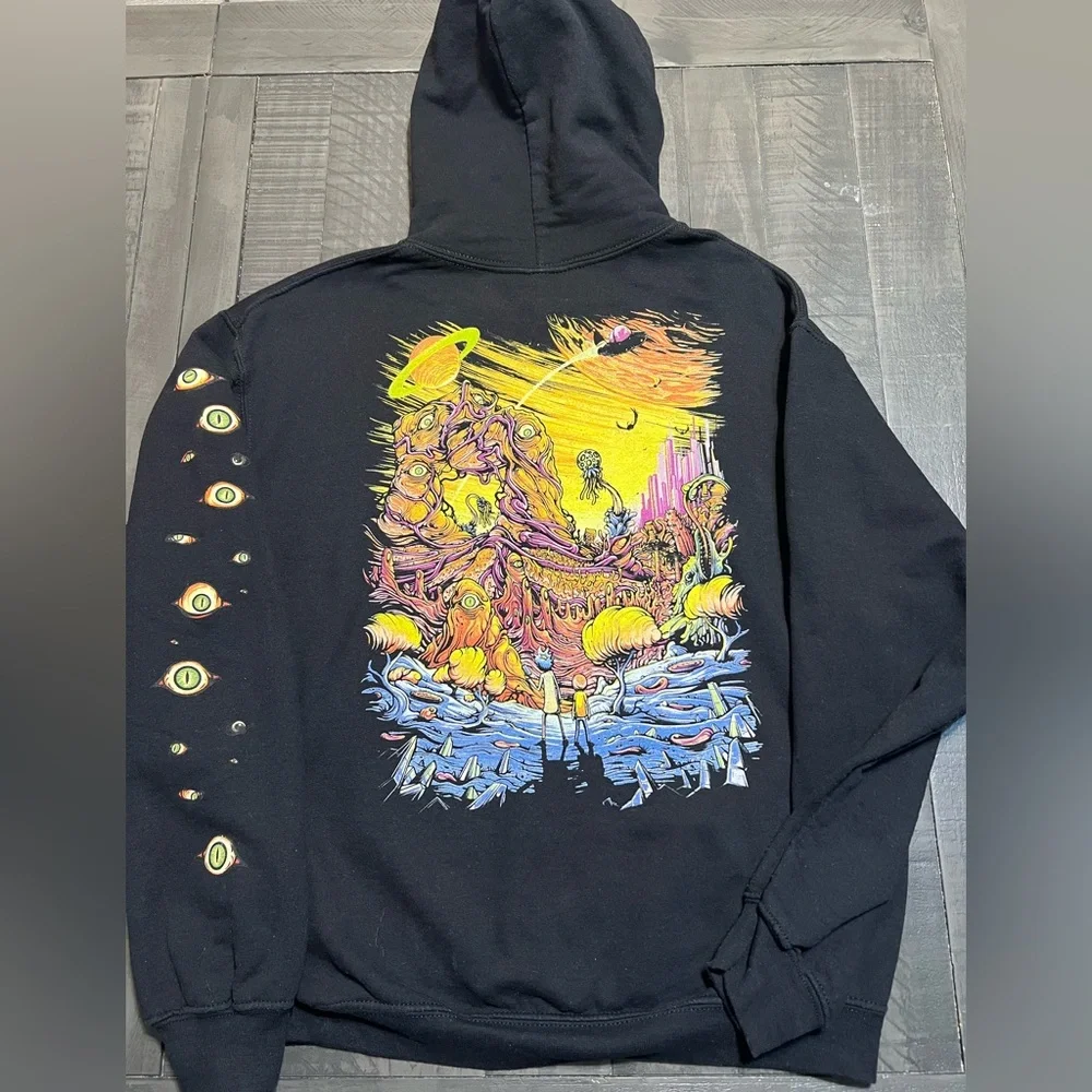 Rick And Morty Adult Swim Cartoon Sweatshirt Adult Size M Hoodie Pullover Skate